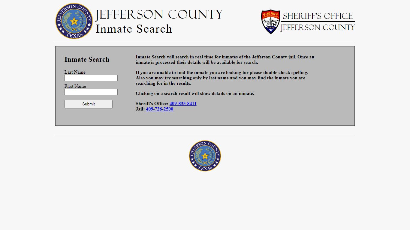 Jefferson County Texas Jail Roster